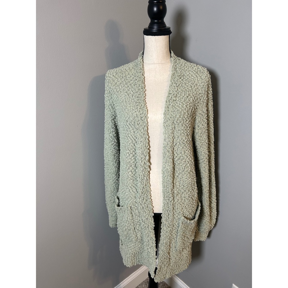 Zenana Sage Green Popcorn Knit Open Front Cardigan Sweater Large‎ TW-1939C5